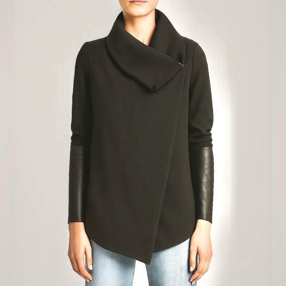 Rudsak Asymmetrical Jacket Leather Sleeves - Picture 2 of 16